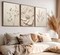 3Pcs Neutral Beige Floral Plant Canvas Wall art Textured Flower Botanical Painting Picture Wall Decor Vintage Blossom Poster Prints for Living Room Bedroom Bathroom Decoration Unframed